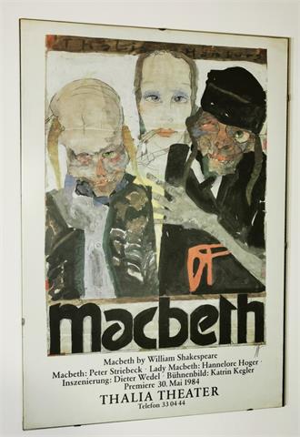 Altes Theaterplakat "Macbeth" vom Thalia Theater Hamburg
