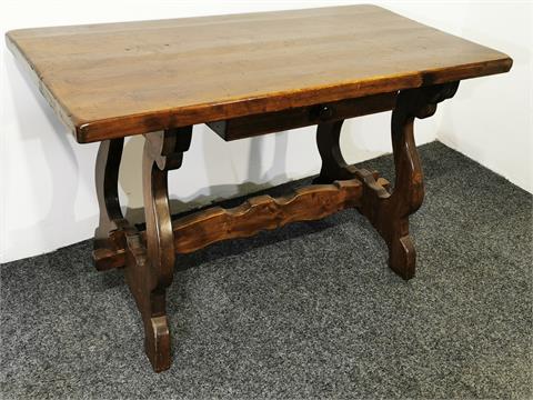 Antiker massiver rustikaler (Vollholz-) Tisch / Schreibtisch