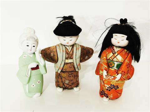 3 japanische Keramikfiguren