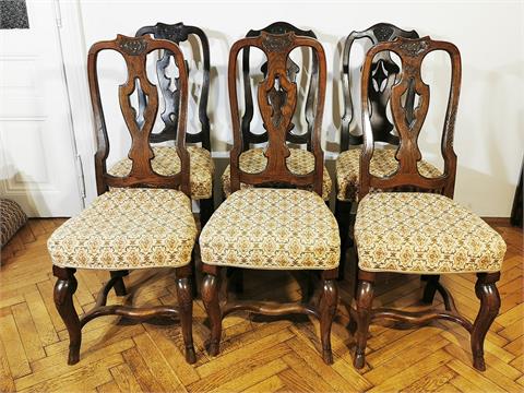 6 varierende Sessel im Chippendale Stil