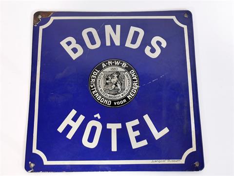 Altes Emailschild "Bonds Hotel - Tueristenbond voor Nederland"