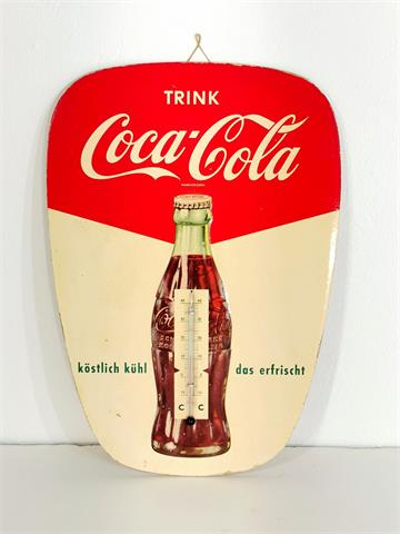 Midcentury Coca Cola Thermometer auf Hartkartonreklametafel