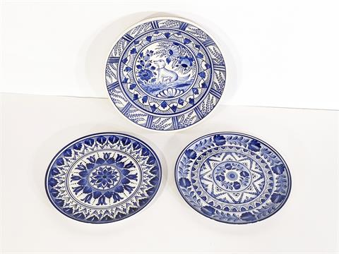 3 handbemalte  Keramikteller signiert Chr. Alberl