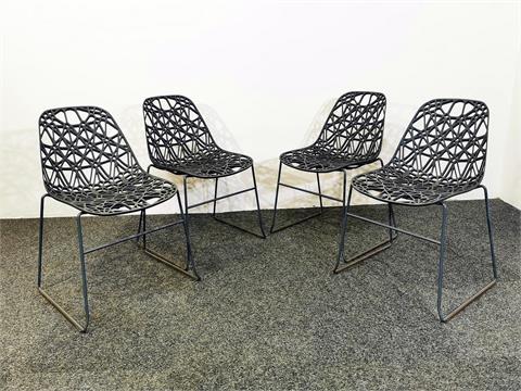 4 stapelbare Sessel "Nett" von Crassevig (Italy)