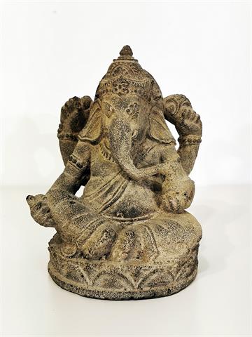 Alte Lavasteinfigur "Ganesha"