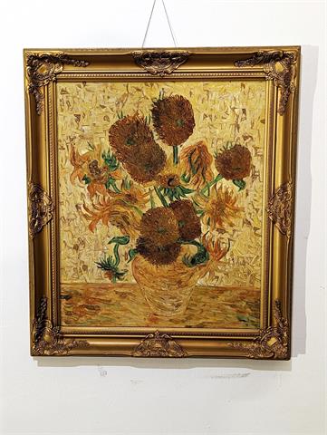 Gemälde Öl auf Leinwand "Sonnenblumen" nach Vincent van Gogh
