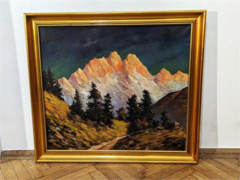 Gemälde Öl auf Leinwand "Berglandschaft" signiert