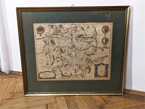 Antiker Kupferstich "Landkarte - Territorium Matense"