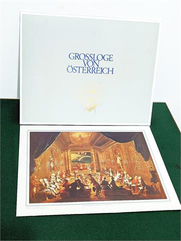Kunstdruck "Freimaurer - 200 Jahre Grossloge von Österreich 1784 - 1984"