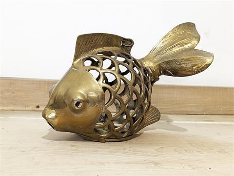 Vintage Lampion "Kugelfisch" aus Messing