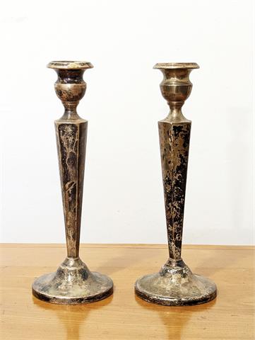 2 antike Kerzenständer aus Silber