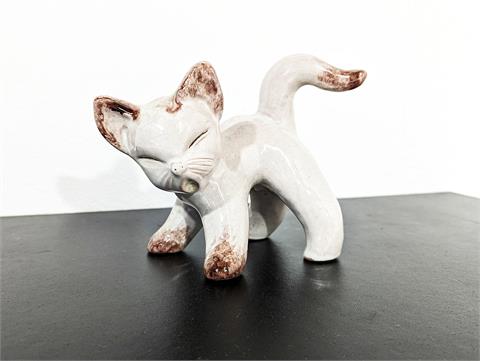 Keramik Figur "Stehende Katze" von Walter Bosse