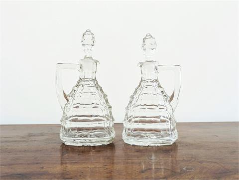 Zwei Glasflacons Entwurf Eduard Wimmer Wisgrill für Lobmayr