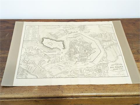 Antiker Kupferstich "Stadtplan von Brünn 1824"