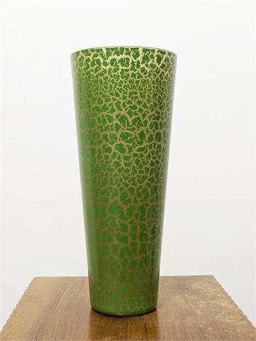 Hohe gold-grüne Vintage Vase