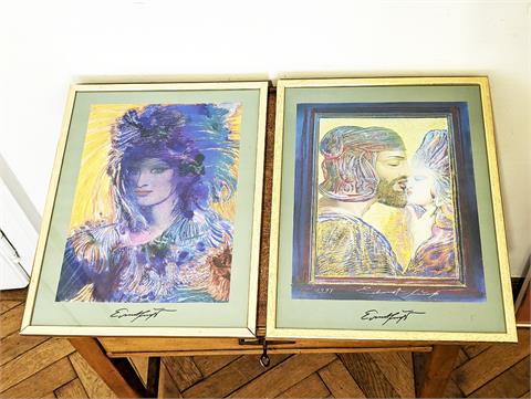 Zwei Kunstdrucke Ernst Fuchs