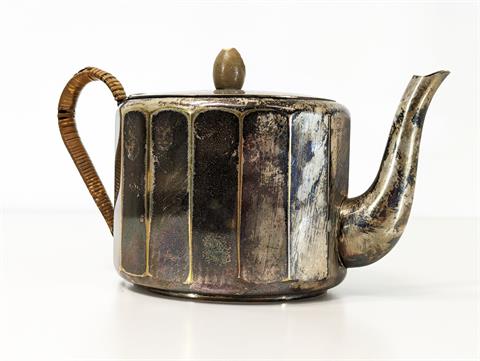 Antike versilberte Teekanne aus Messing