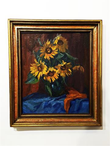 Gemälde Öl auf Leinwand "Sonnenblumen Stillleben"