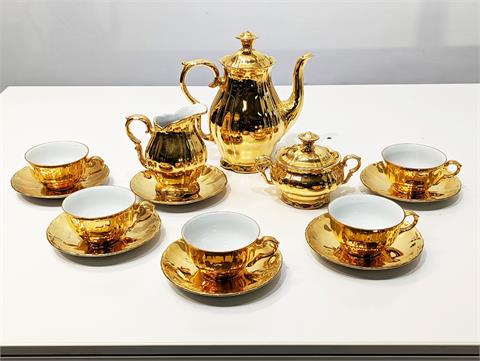 Vintage Golddekor Tee- / Kaffeeservice von MZ Porzellan