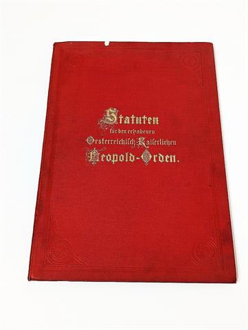 Gebundene Statuten des Leopold-Ordens mit Goldrandseiten
