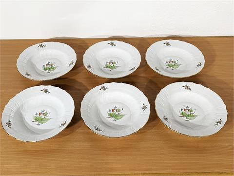 6 Suppenteller "Hagebutte" von Herend Porzellan