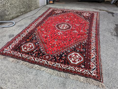 Großer alter handgeknüpfter orientalischer "Shiraz" Teppich