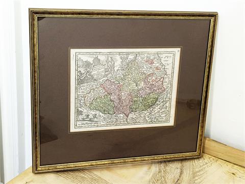 Kupferstich / Antike Landkarte "Moravia" von Mattheus Seutter