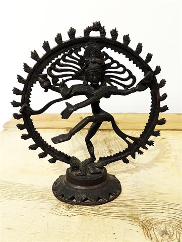 Alte patinierte Bronze Figur "Shiva"