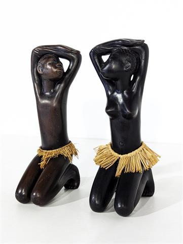 Zwei Keramikfiguren "Afrikanisches Stammespärchen" von Anzengruber Keramik
