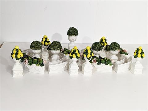 Konvolut florale italienische Tischdekoration aus Porzellan
