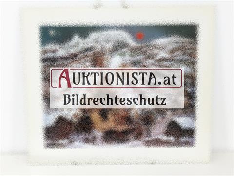Offsetdruck auf Papier nach dem Gemälde "Abschied vom Winter" von Gottfried Kumpf