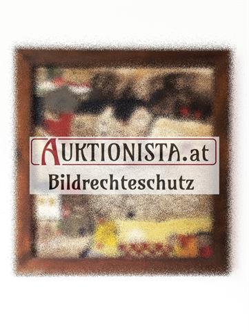 Mischtechnik (Gießtechnik mit Collage) auf Platte "Das Dorf meiner Großmutter" signiert Dorothea Weißensteiner