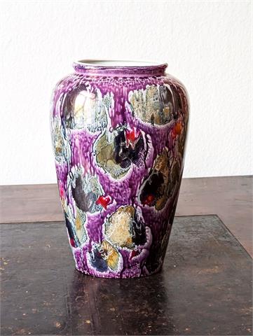 Bunt lasierte Vintage Vase von Scheuch