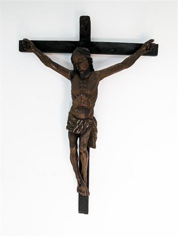 Antiker großer Jesus Christus am Kreuz / Kruzifix