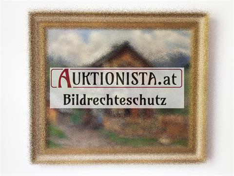 Gemälde Öl auf Leinwand "Frühling im Lungau" signiert Ferdinand Schebek