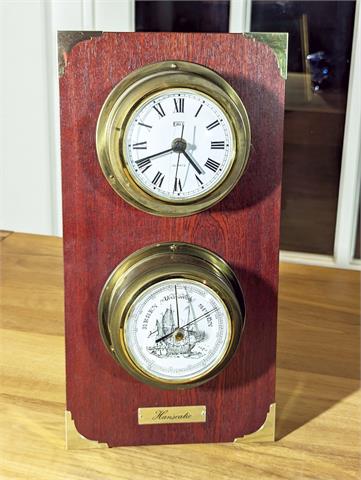 Vintage Uhr und Barometer im nautischem Design