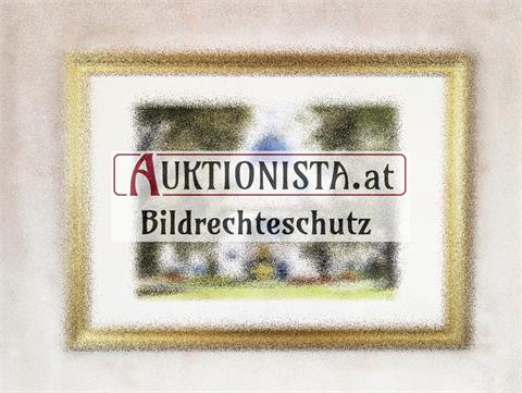 Gemälde Aquarell auf Papier "Otto Wagner Kirche" signiert Kurz