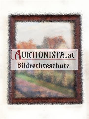 Gemälde Öl auf Leinwand "Vorstadt" signiert Schmöllerl