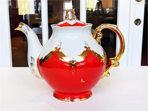 Große handbemalte sowjetische Teekanne von Baranovka Porcelain (UdSSR)