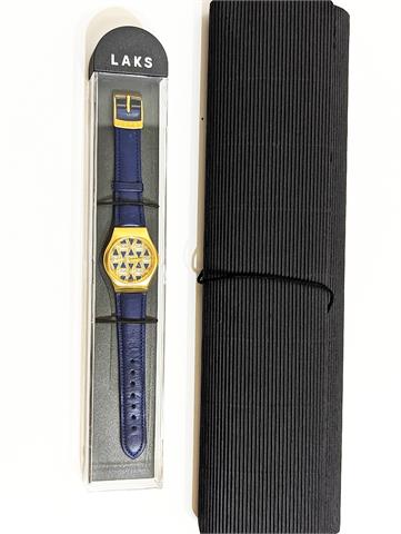 Armbanduhr Laks Watch "Gustav Klimt - Ornament in Blau" Limited (Gold) Edition
