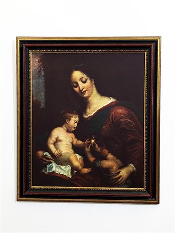 Hochwertiger Kunstdruck auf Hartfaserplatte "Gerard Seghers - Maria mit dem Kind und dem Johannesknaben“