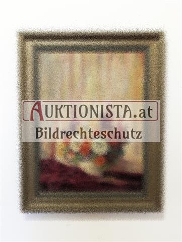 Gemälde Öl auf Leinwand "Blumenstrauß" signiert Abt