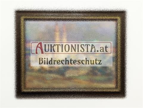 Gemälde Öl auf Platte "Klosterneuburg" monogrammiert DM