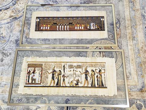 Zwei Gemälde auf Papyrus