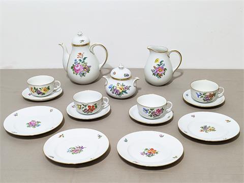 Kaffee- / Teeservice "Reiches buntes Blumenbukett / Blumenstrauß" Wiener Porzellanmanufaktur Augarten
