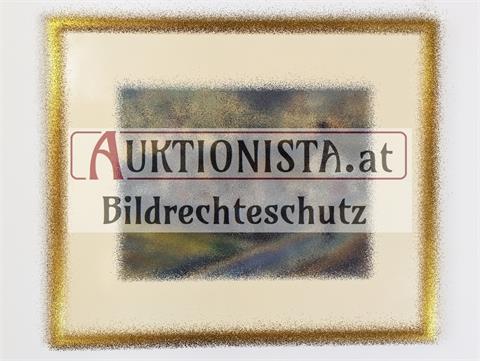 Öl / Mischtechnik auf Karton "Friedhof" monogrammiert JD (Josef Dobrowsky)