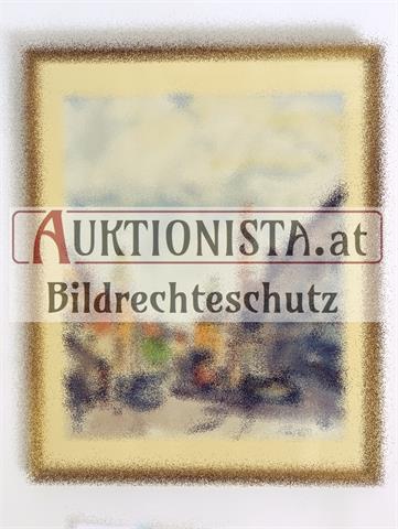 Aquarell auf Papier "Stadtansicht Innsbruck" signiert Kaltenhuber