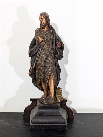 Alte geschnitzte "Johannes der Täufer" Skulptur