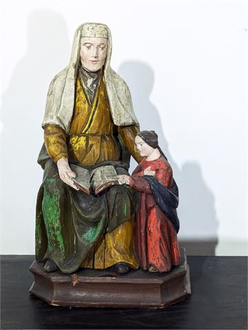 Antike geschnitzte Heiligenfigur "Heilige Anna"