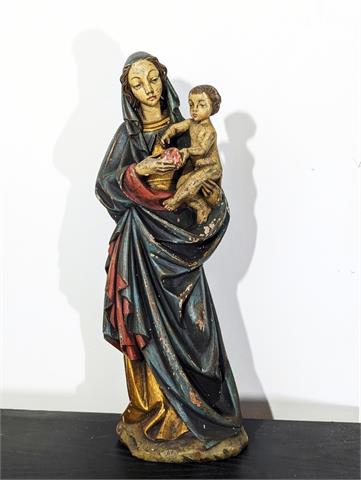 Antike geschnitzte Madonna Skulptur